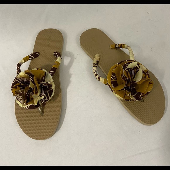 Reneshanta African Ankara Handmade Flip Flops Size 10 - Picture 2 of 7